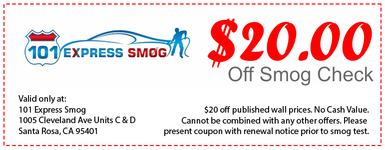 20 dollars off smog check coupon - on advertised wall price